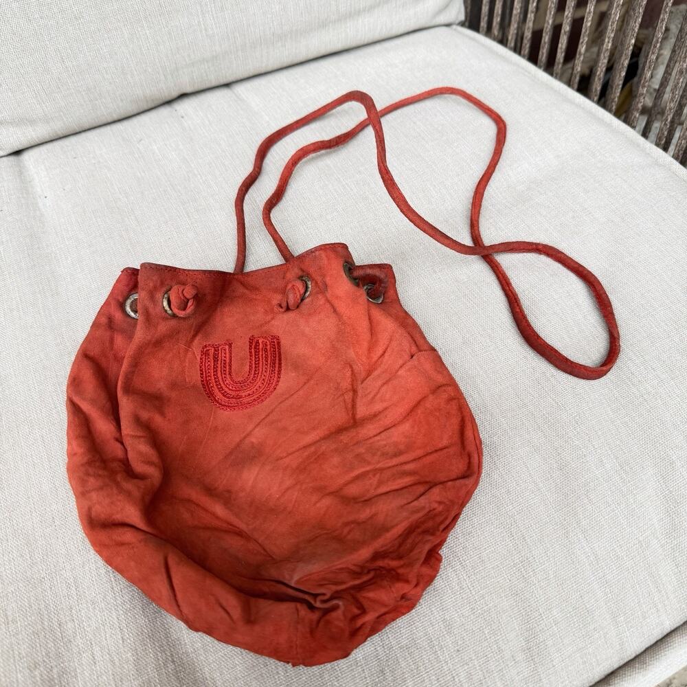 Emanuel Ungaro Bag Orange Suede/brown. Double Sided.